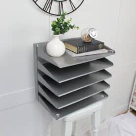 Vintage Metal Filing Tray in Steel Grey.