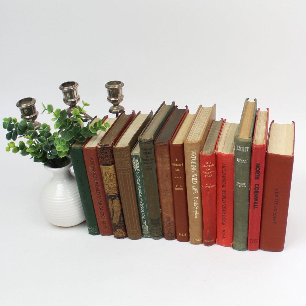 Red, Green & Brown Books for Decor
