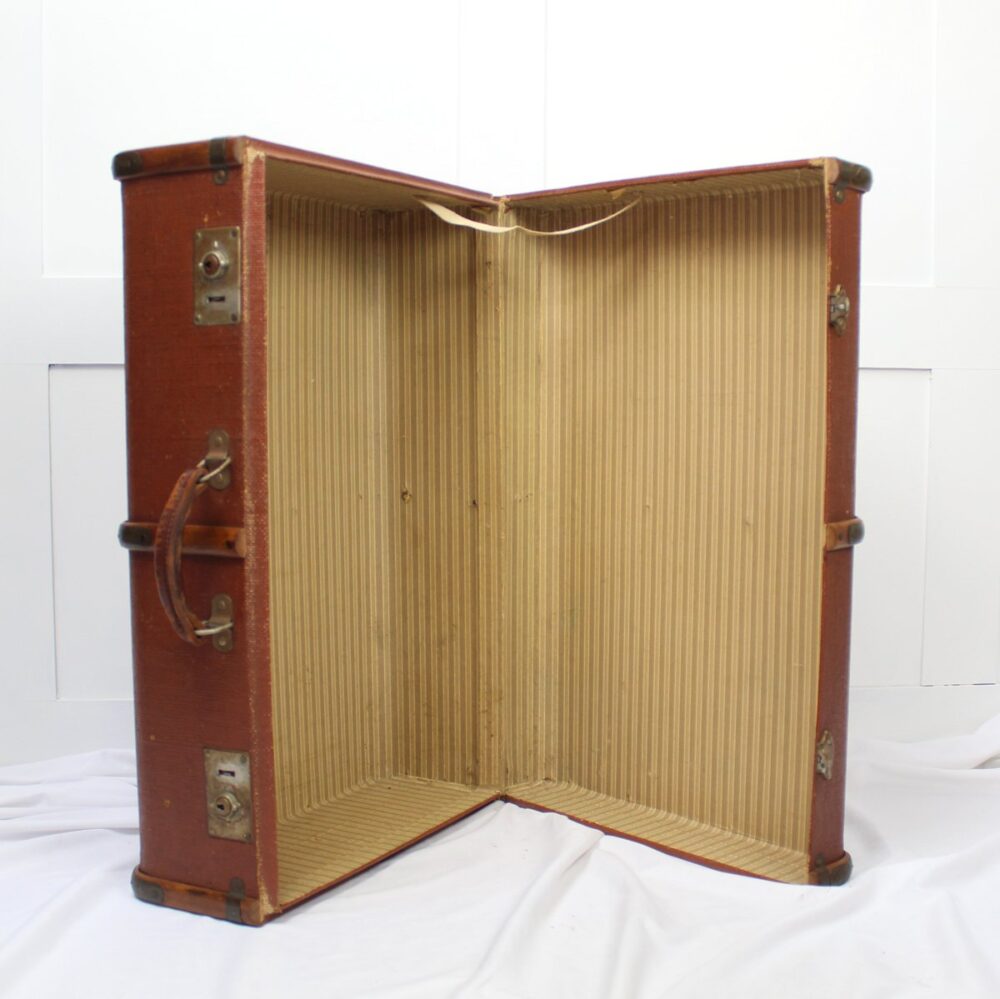 Vintage Steamer Trunk with Wooden Banding. - Image 4