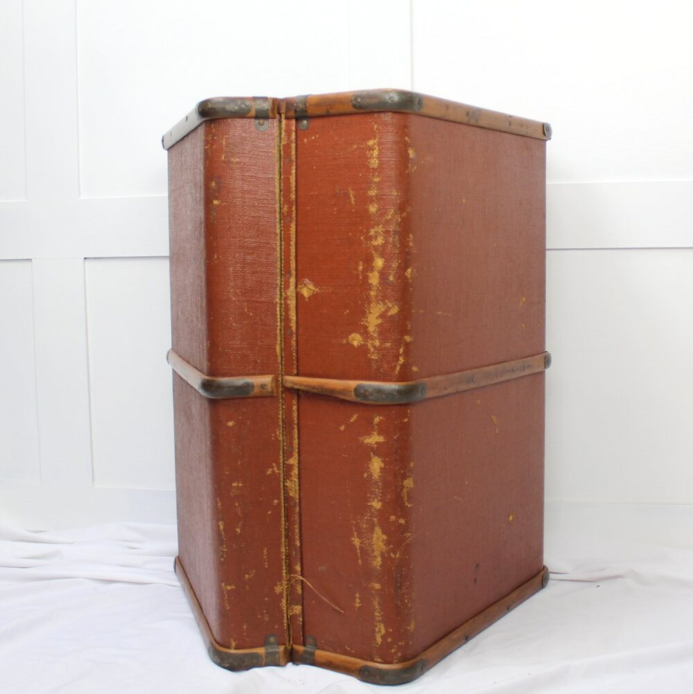 Vintage Steamer Trunk with Wooden Banding. - Image 5