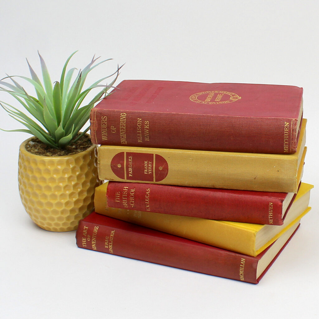 Yellow Vintage Books for Decor