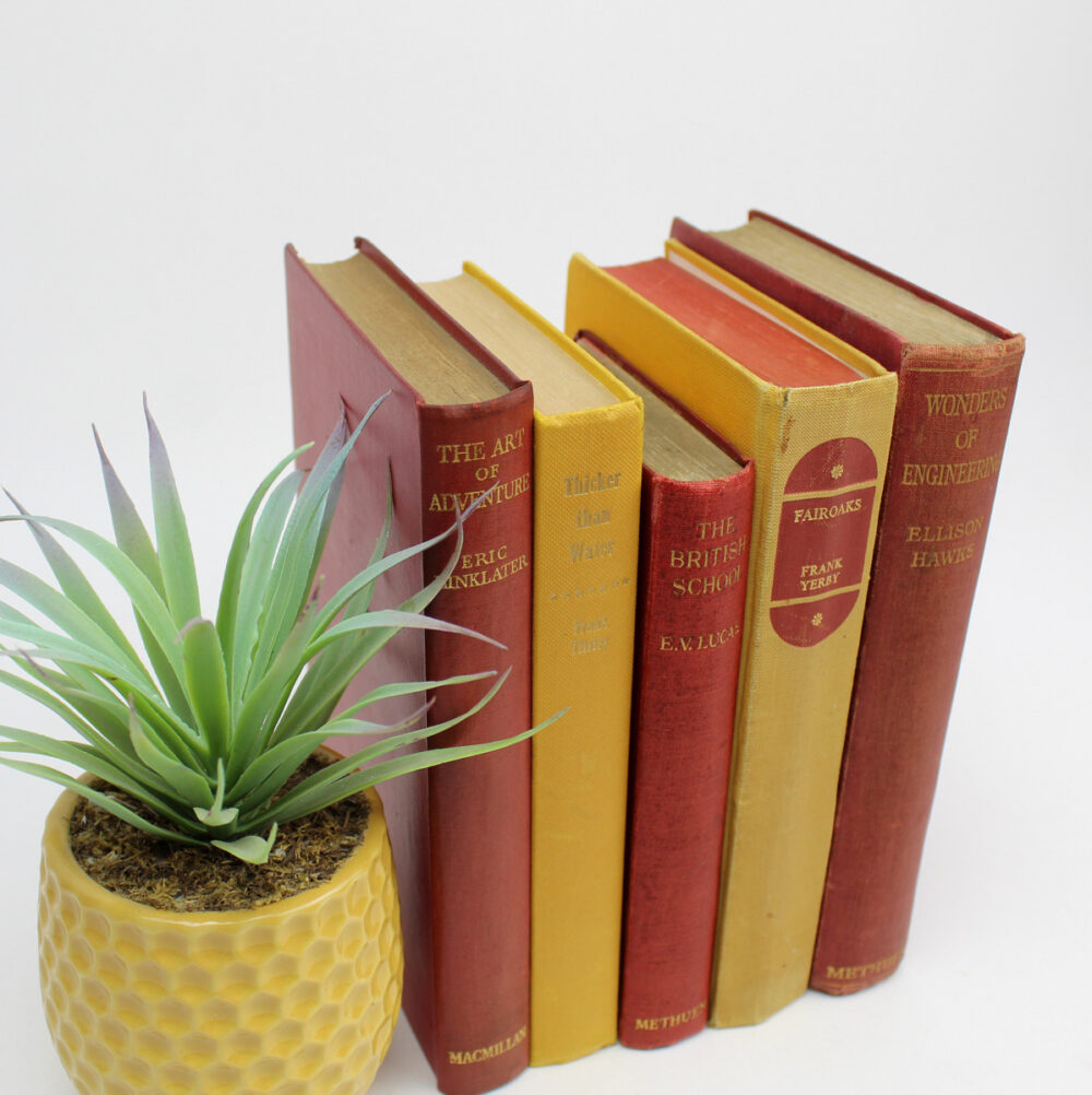 Yellow Vintage Books for Decor