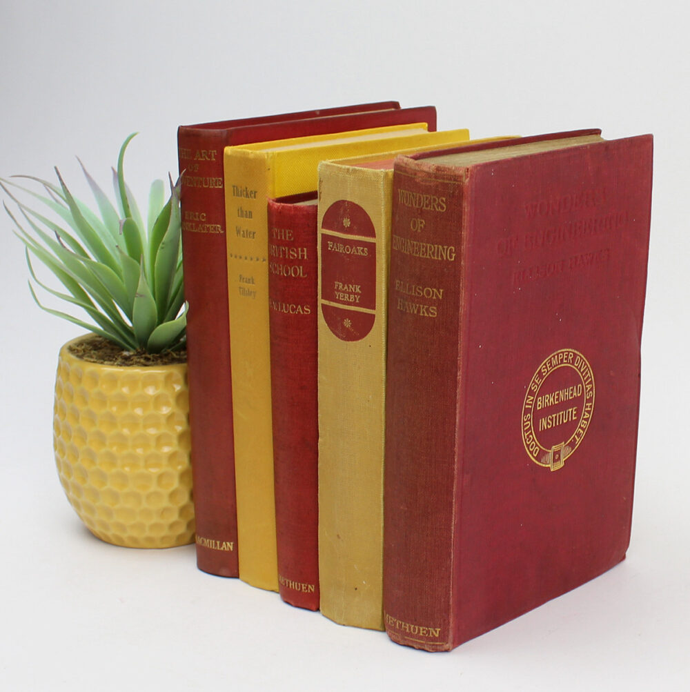 Yellow Vintage Books for Decor