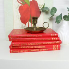 Red & Gold Vintage Decorative Barbara Cartland Books