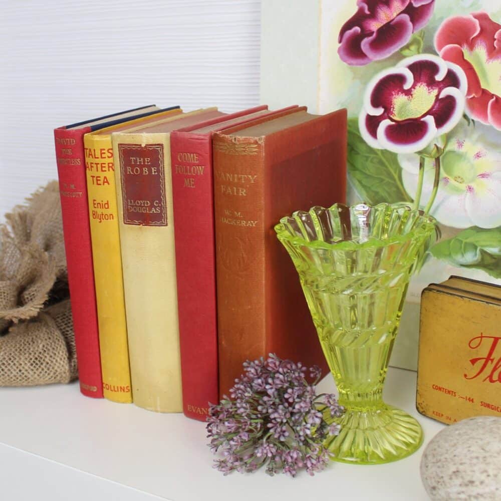 Vintage Decorative Books - A Yellow & Red Display.