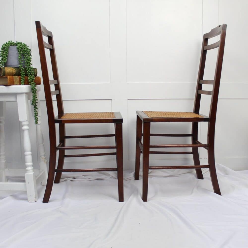 Original Edwardian Chairs with Cane Seat. - Image 3