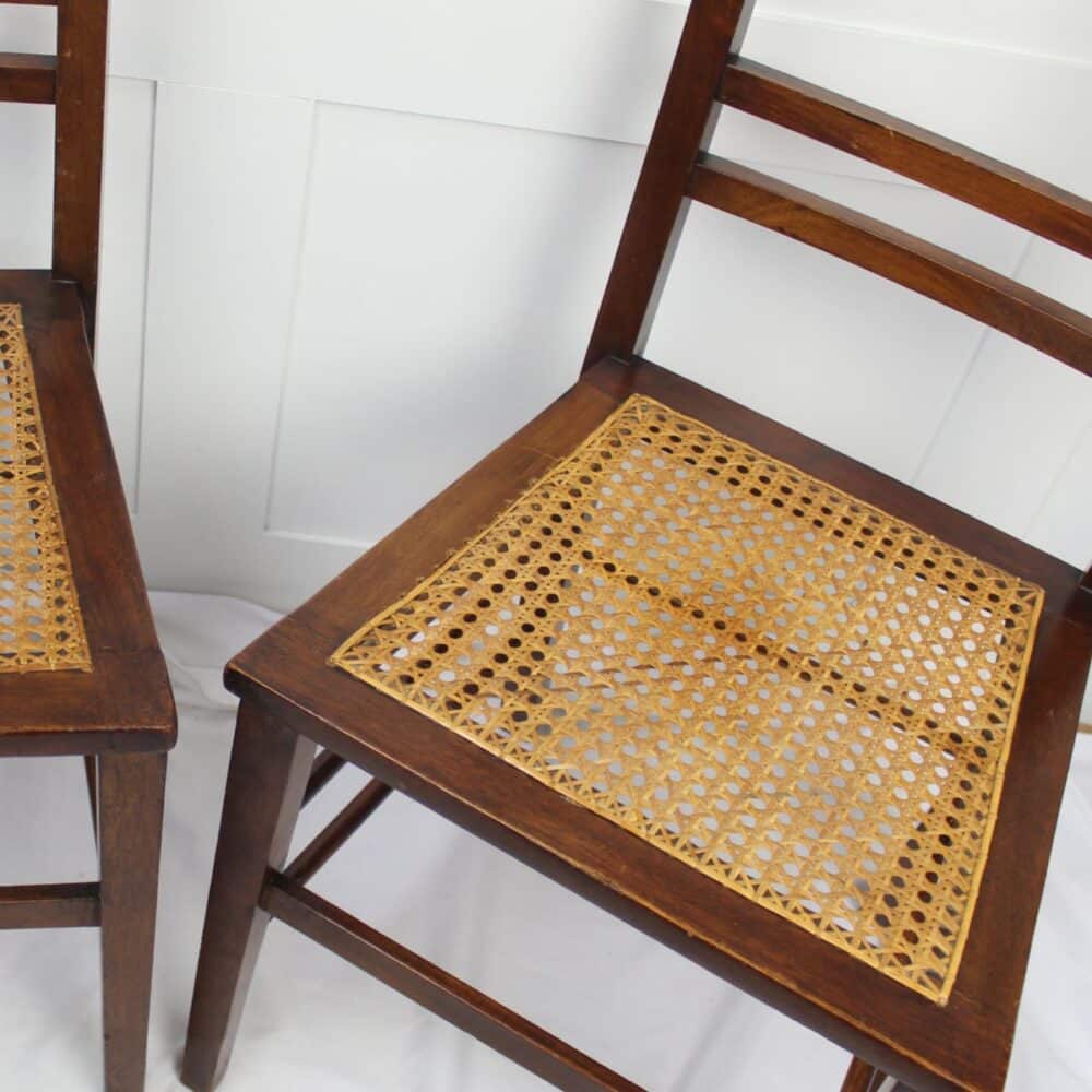 Original Edwardian Chairs with Cane Seat. - Image 5