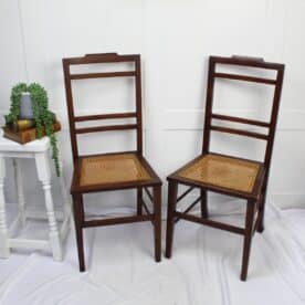 Original Edwardian Chairs with Cane Seat.