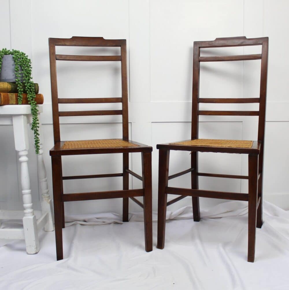 Original Edwardian Chairs with Cane Seat. - Image 2