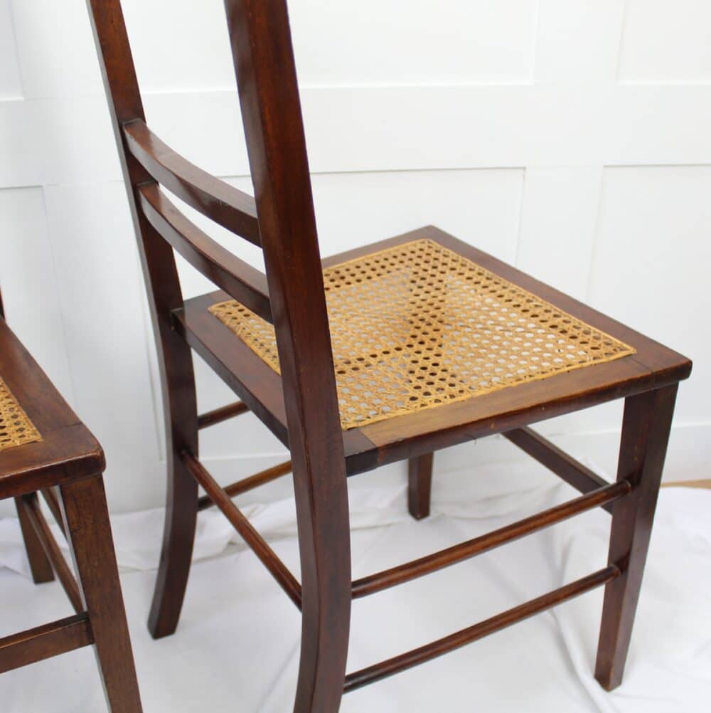 Original Edwardian Chairs with Cane Seat. - Image 4