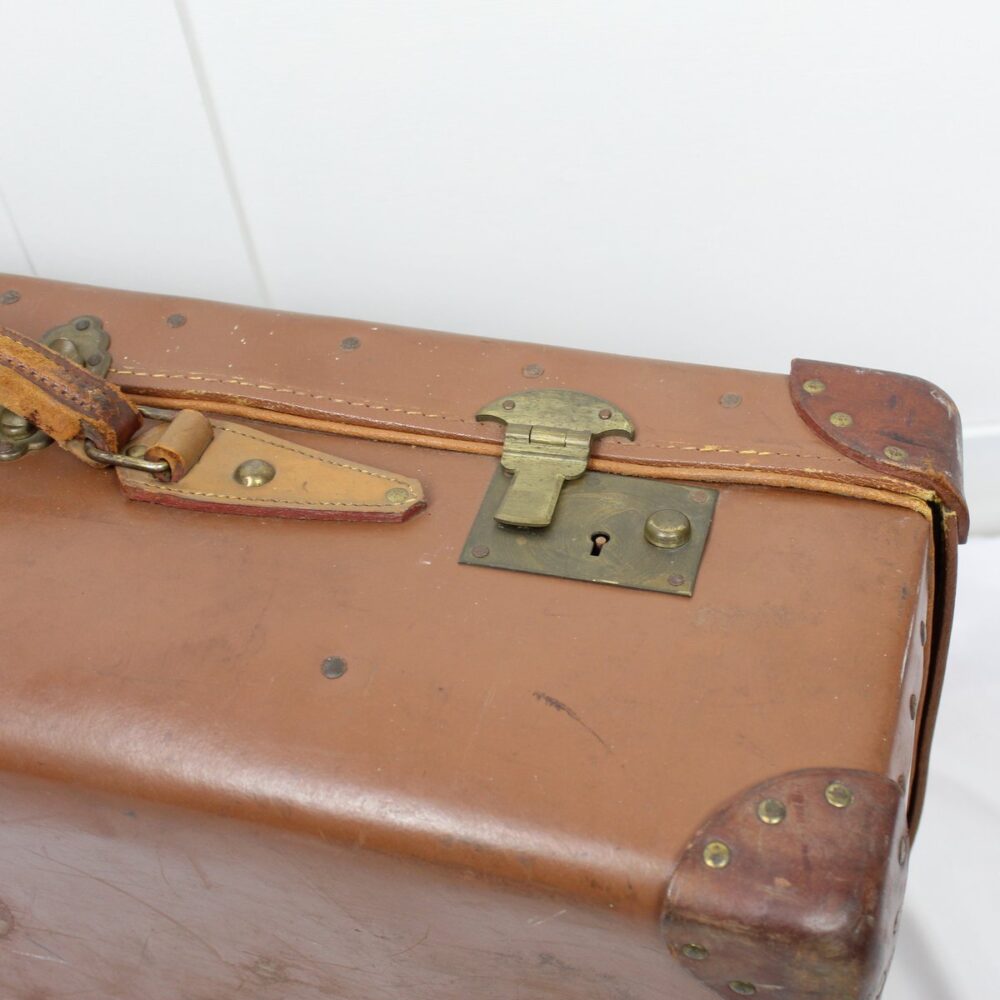 Antique Gentleman's Suitcase - Leather & Vulcanised Fibre. C1930's - Image 2