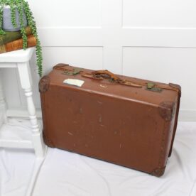 Antique Gentleman's Suitcase - Leather & Vulcanised Fibre. C1930's