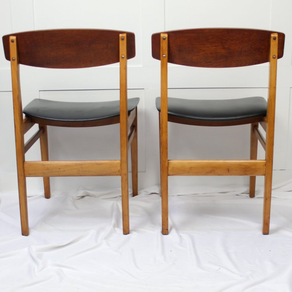 Vintage Beautility Dining Chairs. Teak Veneer & Curved back - Image 6