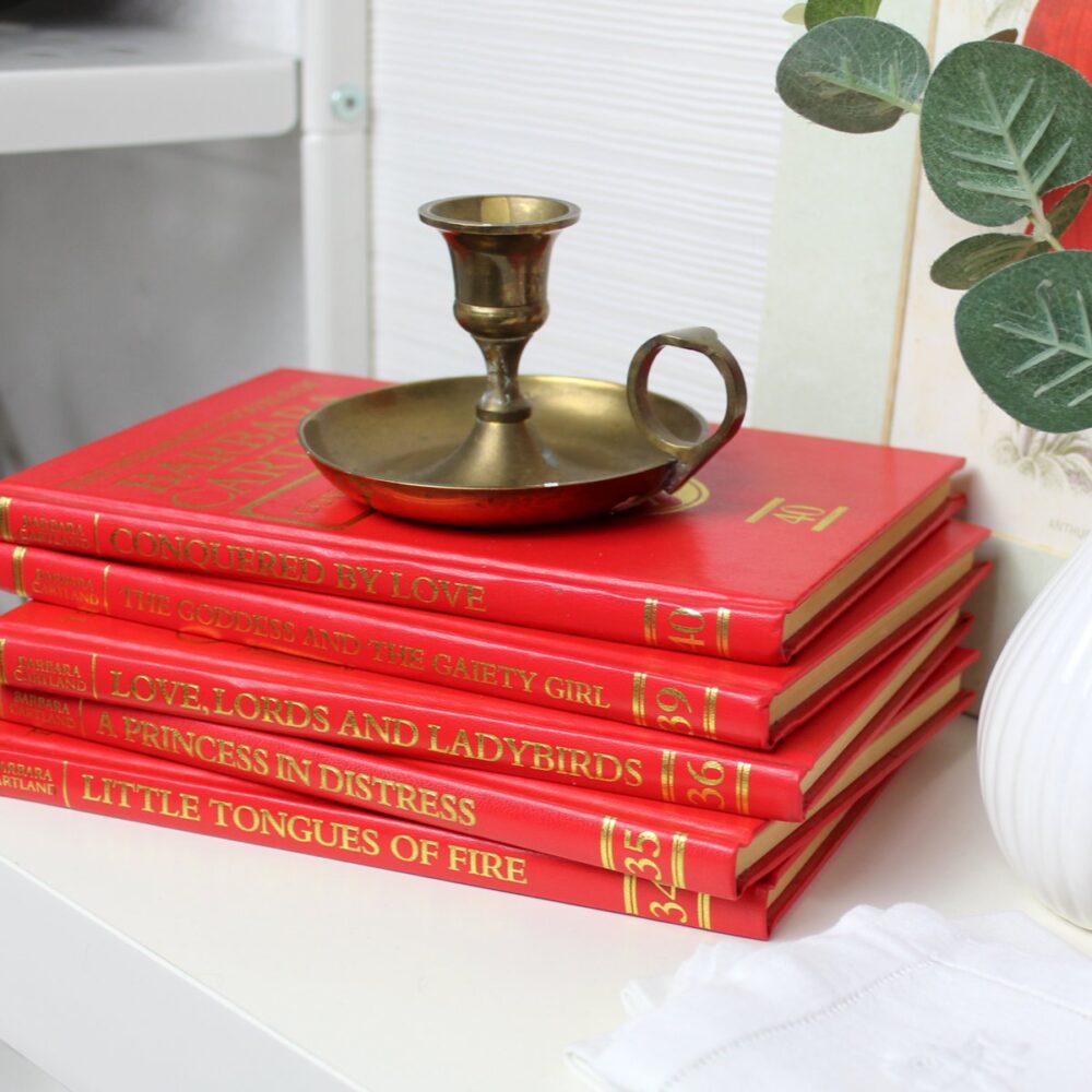 Red & Gold Vintage Decorative Barbara Cartland Books - Image 2