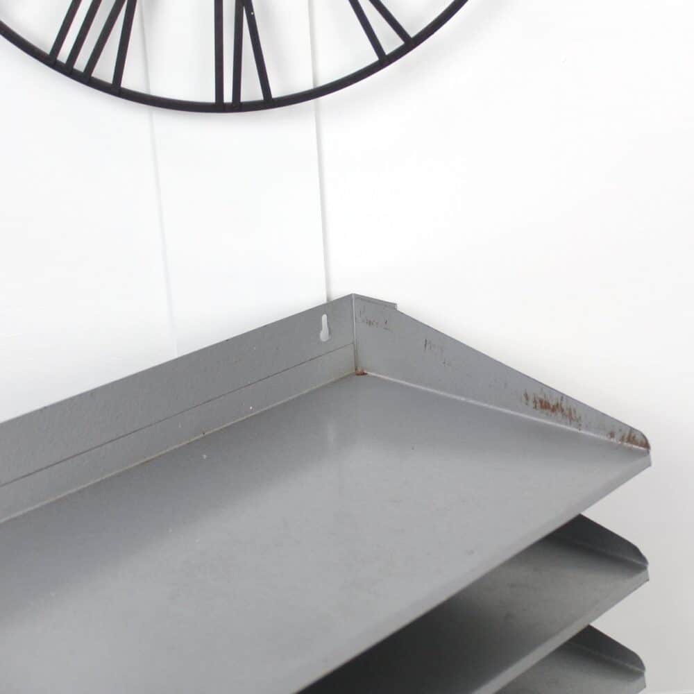 Vintage Metal Filing Tray in Steel Grey. - Image 3