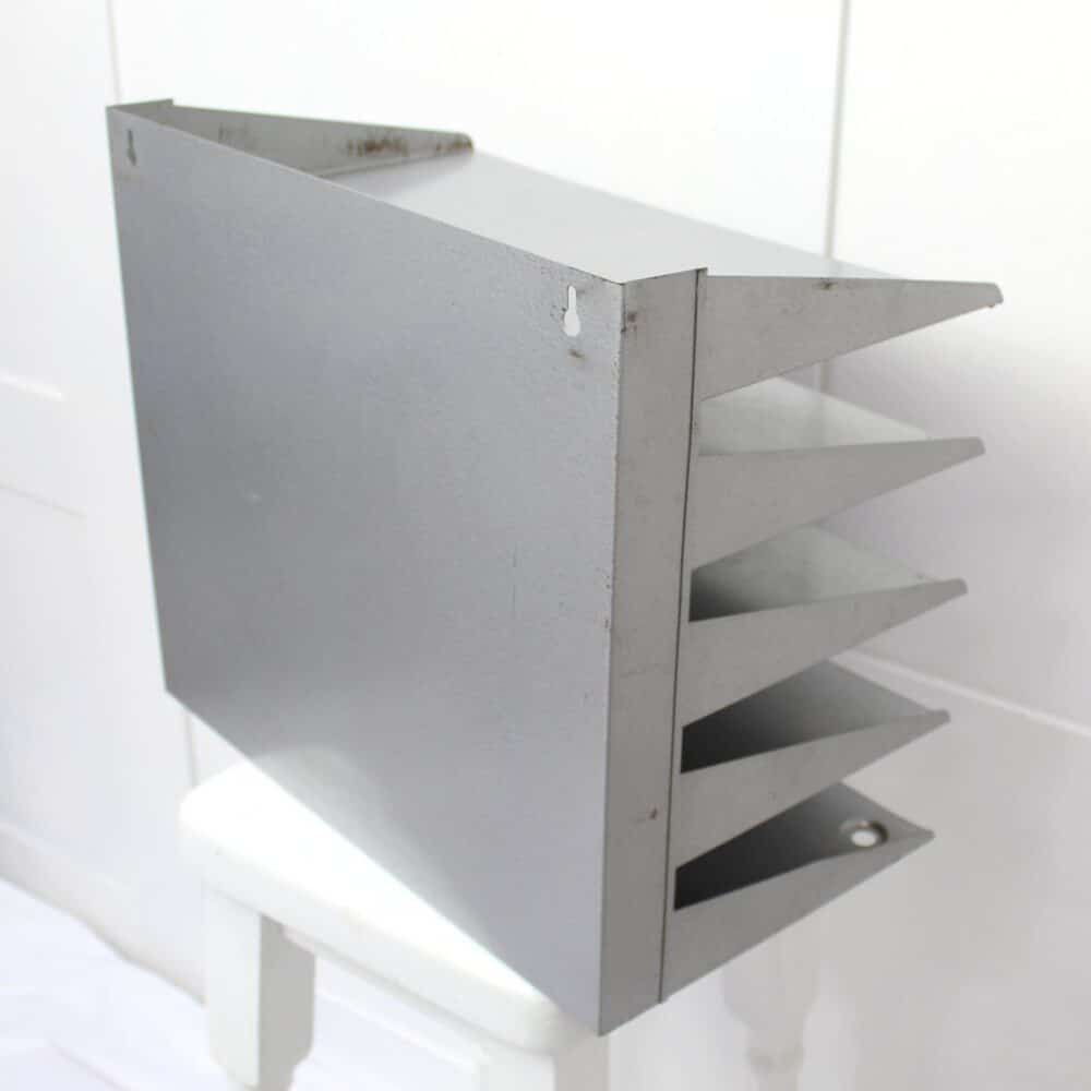 Vintage Metal Filing Tray in Steel Grey. - Image 4