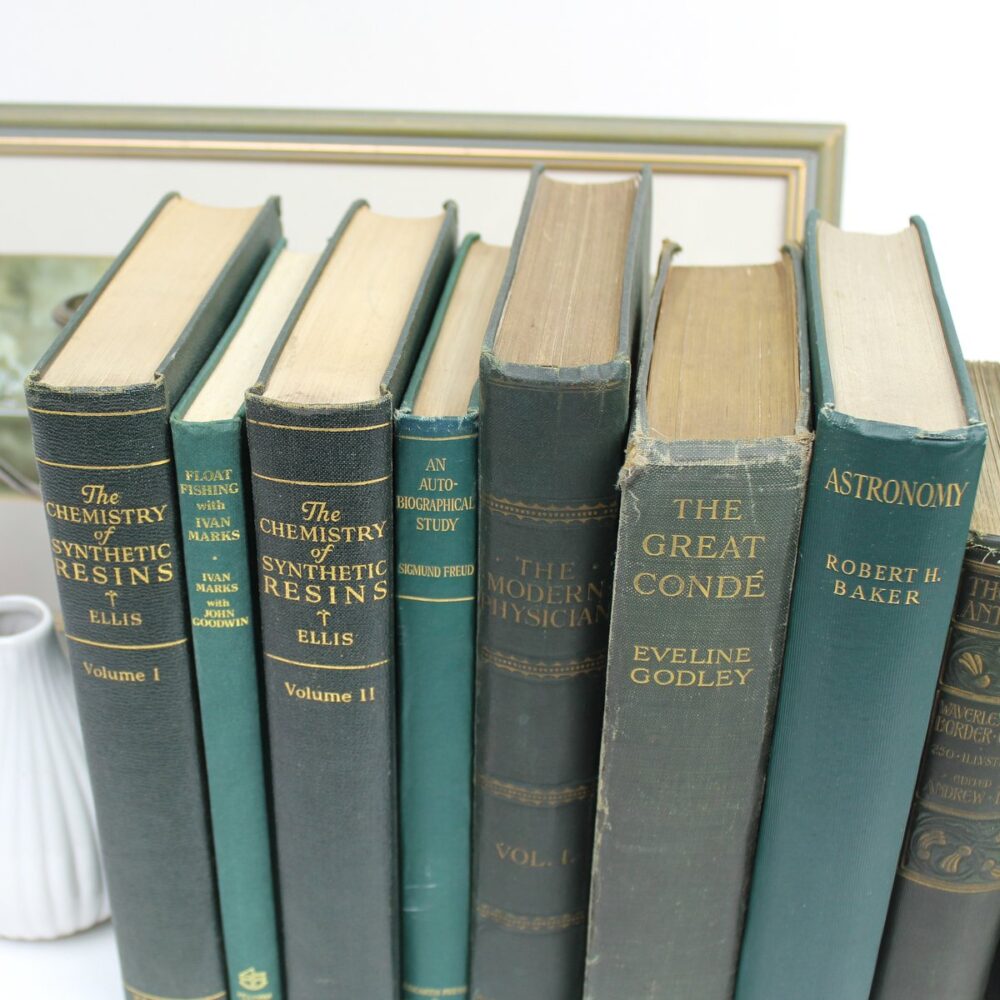 Vintage Green Decorative Books