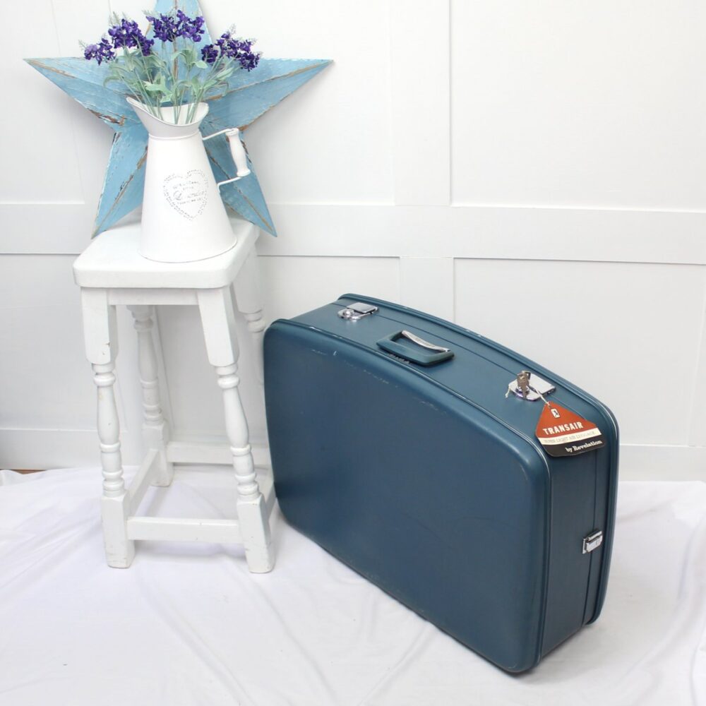 Blue Transair by Revelation Suitcase with Keys & Tags.