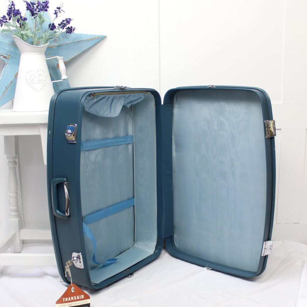 Blue Transair by Revelation Suitcase with Keys & Tags. - Image 4